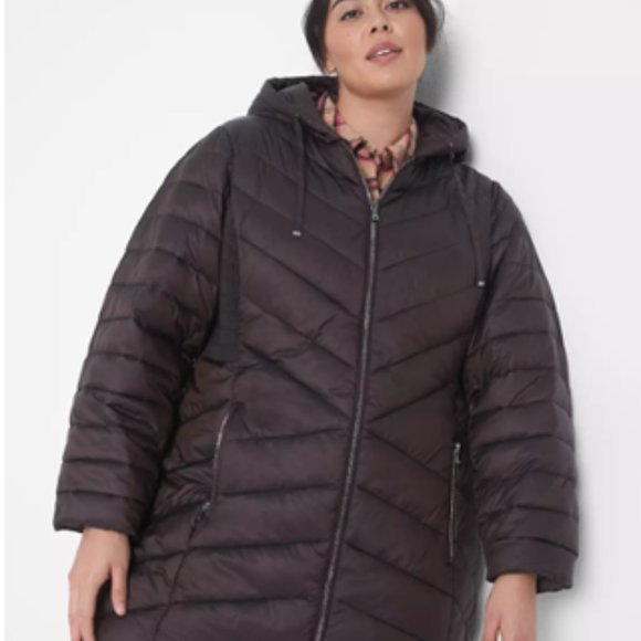 Lane Bryant Jackets & Blazers - LANE BRYANT NWT Size 14/16 Prima Puffer Nylon Packable Chocolate Brown Coat Hood